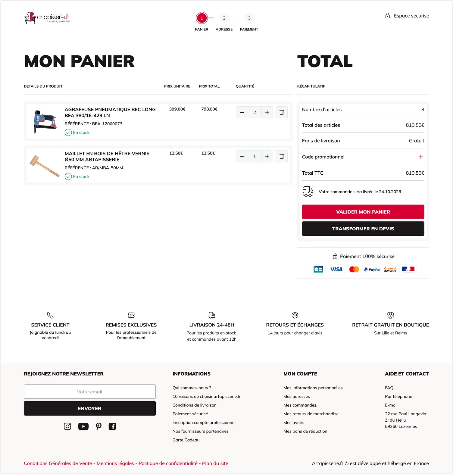 Artapisserie.fr — Page panier